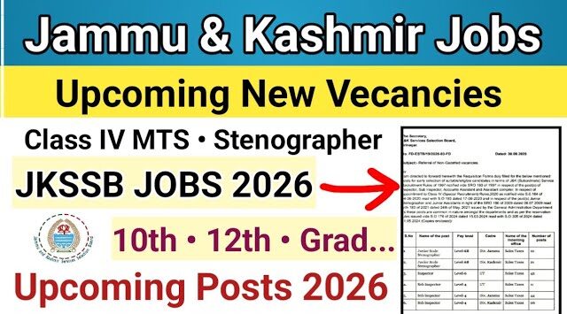 JKSSB Recruitment 2026 For Various Class IV Posts, Check Eligibility & Apply Online
