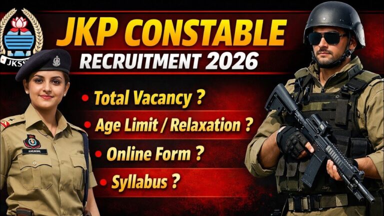 JKP Constable Recruitment 2026 Online Application Started Apply Link